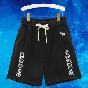 Chrome Hearts Black and White Graphic Shorts